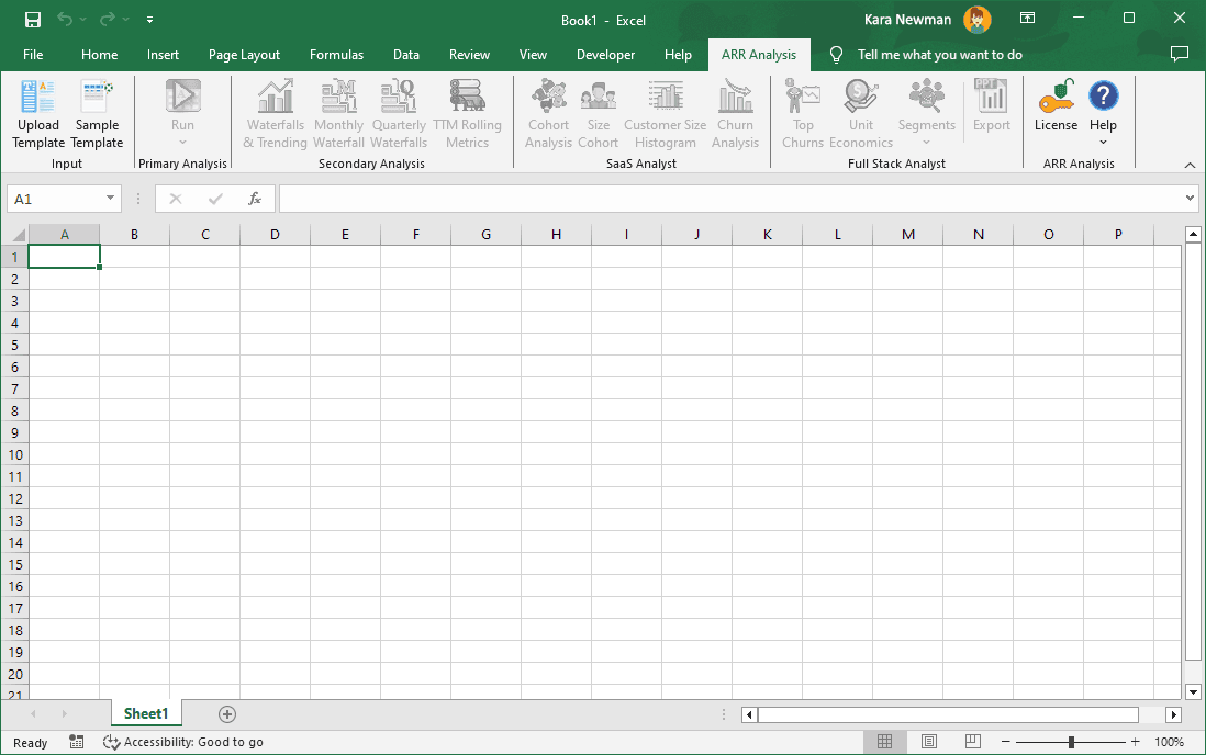 Excel with Add-in activated